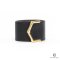 FENDI BRACELET PM BLACK BROWN LEATHER GHW