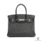 HERMES BIRKIN 30 BLACK NOIR TOGO SHW STAMP Y