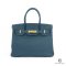 HERMES BIRKIN 30 BLUE ZELLIGE GHW STAMP A