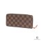 LV ZIPPY WALLET LONG BROWN DAMIER CANVAS GHW