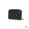 NEW CHANEL CARD HOLDER WITH ZIP SHORT BLACK CAVIAR SHW