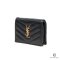 YSL BI- FOLD SHORT BLACK CALF GHW