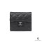 CHANEL TRIFOLD WALLET SHORT BLACK CAVIAR SHW