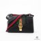 GUCCI SYLVIE SMALL BLACK GREEN RED CALF GHW