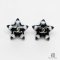 CHANEL EARRINGS LOGO STAR BLACK PEARL GHW