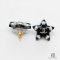 CHANEL EARRINGS LOGO STAR BLACK PEARL GHW