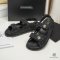 CHANEL SANDALS WITH STRAP 38.5 BLACK GHW