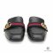 GUCCI SLIPPERS 37.5 BLACK RED CALF GHW