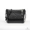 CHANEL GABRIELLE MEDIUM BLACK CHEVRON CALF SGHW