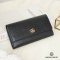 GUCCI SARAH LONG WALLET IN BLACK LEATHER