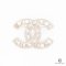 NEW CHANEL CC BROOCH PEARL AND CRYSTAL GOLD GHW