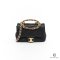 CHANEL FLAP BAG WITH HANDLE BLACK CALF GHW