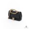 CHANEL FLAP BAG WITH HANDLE BLACK CALF GHW