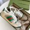 GUCCI SNEAKER 7 BROWN GREEN RED CALF