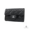 NEW CHANEL CARD HOLDER SHORT BLACK CAVIAR SHW