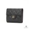 CHANEL TRIFOLD WALLET SHORT BLACK CAVIAR GHW