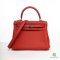 HERMES KELLY 25 RED ROSE TEXAS TOGO SHW STAMP R