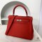 HERMES KELLY 25 RED ROSE TEXAS TOGO SHW STAMP R