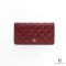 CHANEL BIFOLD WALLET LONG RED LAMB SHW