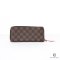 LV CLEMENCE WALLET LONG BROWN DAMIER DAMIER CANVAS GHW