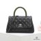 CHANEL COCO LIZARD 9.5_ BLACK GREEN CAVIAR RHW