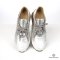 HERMES SNEAKERS 38 METALLIC SILVER CALF