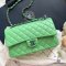 CHANEL CLASSIC 10_ GREEN BLUE LAMB THW