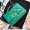 CHANEL FLAP 19 26 GREEN LAMB SGHW