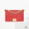 CHANEL BOY 10 RED CAVIAR GHW