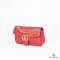 GUCCI MARMONT FLAP 26 RED CHEVRON GHW