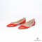 VALENTINO FLAT ROCK STUD PATENT 37 RED PATENT LEATHER GHW