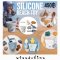 Silicone Beach toy set ชุดถังตักดินซิลิโคนและแม่พิมพ์