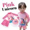 ชุดว่ายน้ำ pink unicorn ( 3 ชิ้นเสื้อ กางเกง หมวก) sw245