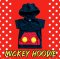 เสื้อ mickey hoodie เสื้อแขนสั้นดำ มีกระเป๋าด้านหน้า