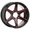 RTH 18x9.5 ET 20 PCD 6x139.7 CB 106.1 Black/Edge Spoke Ball Cut/Gloss red Clear