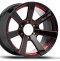 EMOTION-R V09 20x10 ET 25 PCD 6x139.7 CB 106.1 Gloss Black and Red undercut