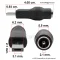ขนาดหัวแปลง Adapter Notebook ASUS ตัวผู้ (M) to DC 5.5x2.1 ตัวเมีย (F)