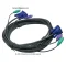 สายต่ออุปกรณ์ KVM Switch แบบ PS2 (VGA+2PS2) 3 เมตร สายสีดำ