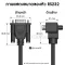 ภาพแสดงขนาดมิติของหัวต่อ RS232 DB9 ด้านหน้ากว้าง 33.6 mm สูง 36.6 mm และด้านข้างหัวฉากลึก 21 mm สูง 36 mm Homenet48