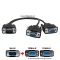 สายแยก RS232 Serial Port DB9 เข้า 1 ออก 2 (M-FF) สีดำ