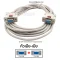 สาย RS232 Serial Port DB9 แบบไขว้ (Full Cross) 5 เมตร สีขาว และรูปขยายหัวต่อเมีย-เมีย (F-F)