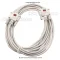 RS232 Serial DB9 แบบไขว้ Full Cross (5m) FF สายสีขาว มุมมองด้านบน มีสัญลักษณ์สีแดง-ดำบนส่วนหัว