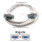สาย RS232 เข้าหัวแบบไขว้ 2-3 (2-3 Cross) 3 เมตร สีขาว และรูปขยายหัวต่อผู้-เมีย (M-F)