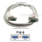 สาย RS232 Serial Port DB9 แบบไขว้ (Full Cross) 3 เมตร สีขาว และรูปขยายหัวต่อผู้-ผู้ (M-M)