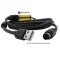 ภาพซูมหัวเชื่อมต่อสายโปรแกรม PLC Mitsubishi FX รุ่น USB-SC09-FX พอร์ต USB และหัวกลม Mini-DIN 8 Pin ขาชัดเจน