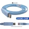 สาย Console USB to RJ45 ชิป CH340 สายแบนสีฟ้าอ่อน ยาว 1.8 เมตร สำหรับ Config Cisco Router และ Switch หัวต่อ USB 2.0 พร้อมหัว RJ45 รองรับ Windows และ Mac ออกใบกำกับภาษีได้