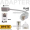 สายแปลง RJ45 ตัวผู้ เป็น RJ11 ตัวเมีย (8P4C to 6P4C) อะแดปเตอร์แปลงพอร์ต LAN เป็นสายโทรศัพท์ ตู้สาขา PBX สัญญาณเสถียร - สีขาว