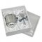 Pewter Baby Cup Beaded Rim and Spoon - Gift Set