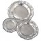 Pewter Round deep Tray, Chippendale