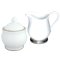 Porcelain Milk & Sugar Pots with Pewter Décor